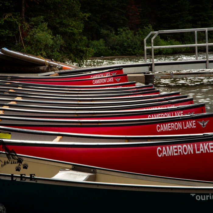Canoes at Cameron Lake Canada
